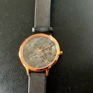 Skagen Anita watch: Rose gold and gray stone dial